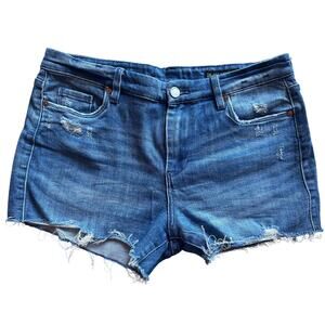 BLANK NYC “The Astor” Distressed Denim Cut-Off Shorts Size 31 Raw Hem Y2K